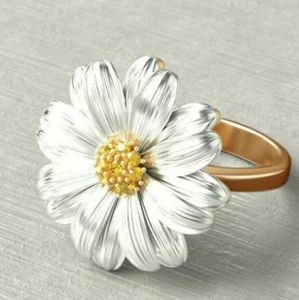 New Yellow Gold Flower Ring